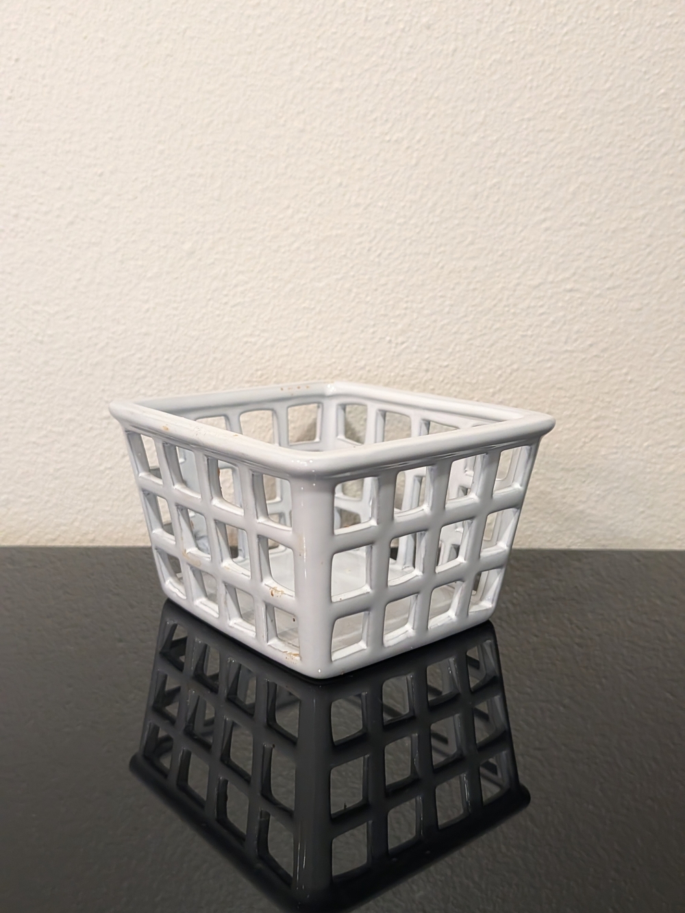 White Ceramic Lattice Organizer Basket - Home Accents Berry Basket